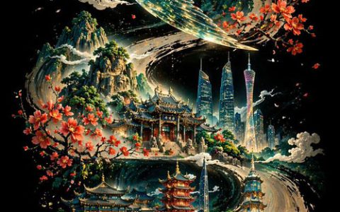 GPT-image-2 ｜琉璃透明画眉鸟飞舞羊城墨卷