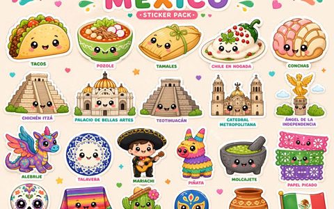 GPT-image-2 ｜卡哇伊国家主题贴纸包