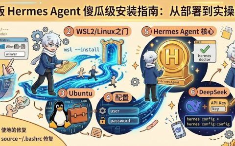Windows 小白零基础安装 Hermes Agent 傻瓜级教学：即使你什么都不会，我也给你教会